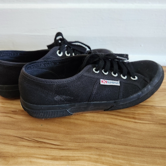 Black Canvas and Rubber Superga Shoes - Picture 4 of 11